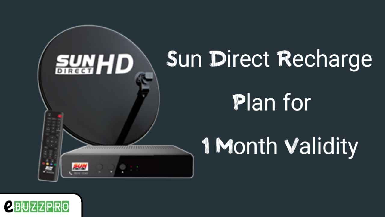 Sun Direct Recharge Plans For 1 Month