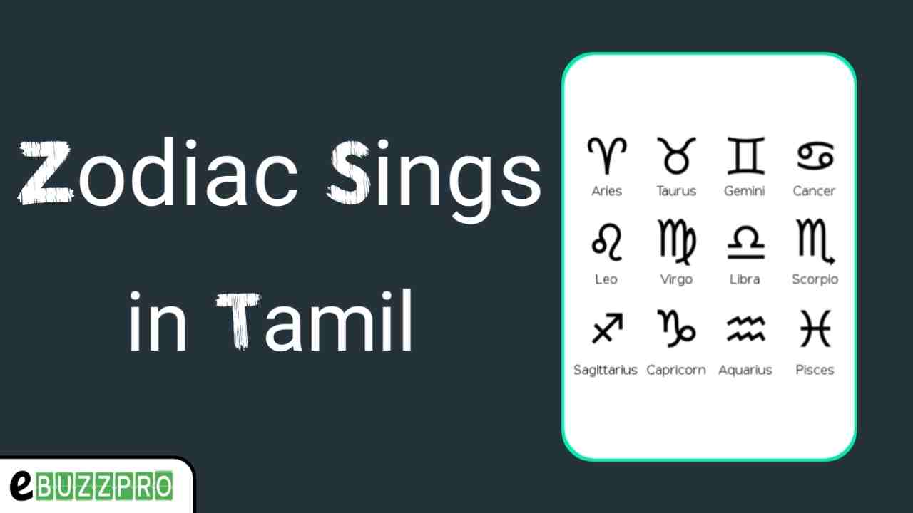 Zodiac Signs in Tamil and English with Symbols