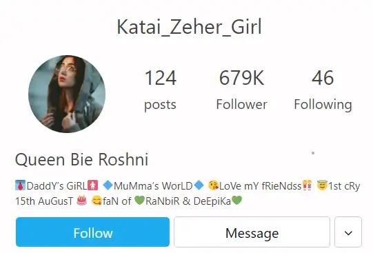 Queen Bie Roshni Instagram Account