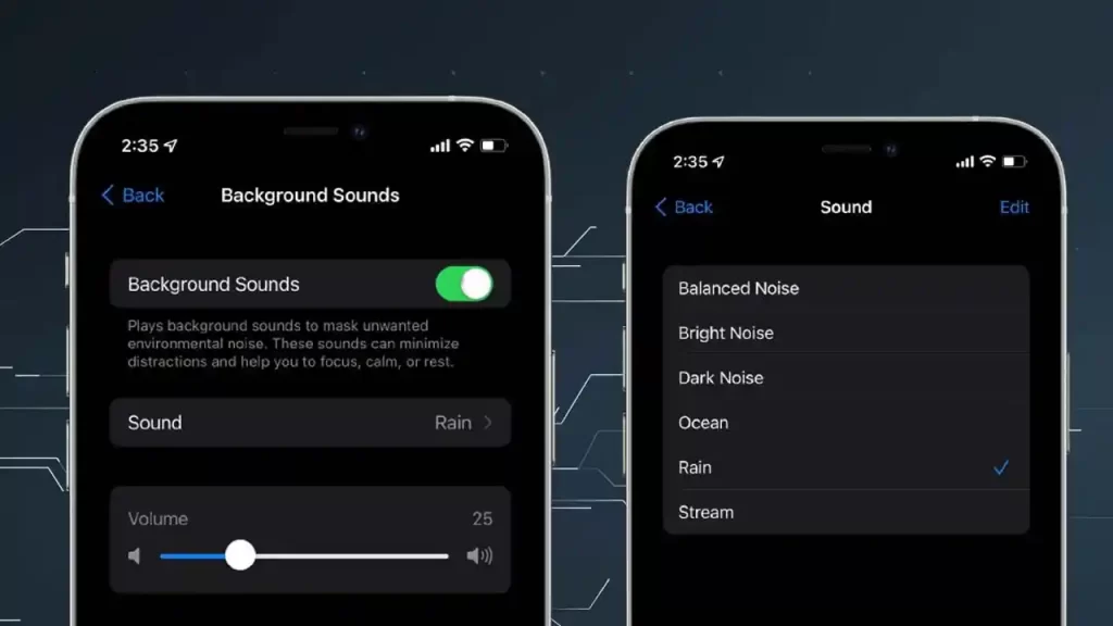 How to Turn on Rain Background Music on iOS 15?