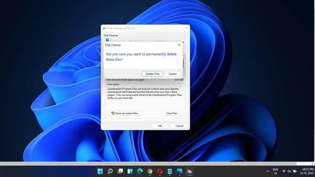 Disk Cleanup Are Sure You Want to Permanently Delete These Files Windows 11