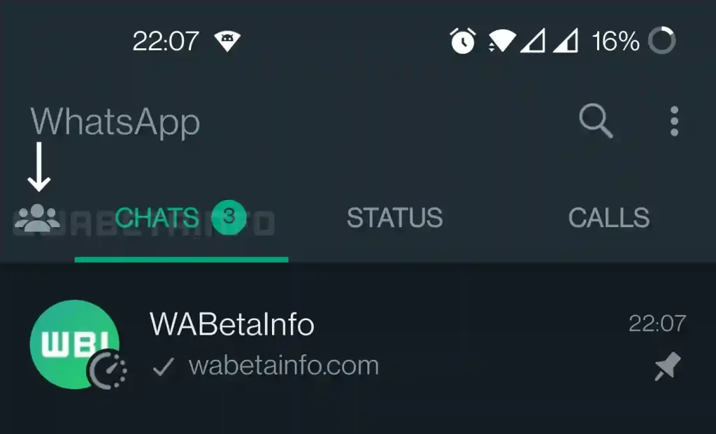 WhatsApp New Community Chat Tab