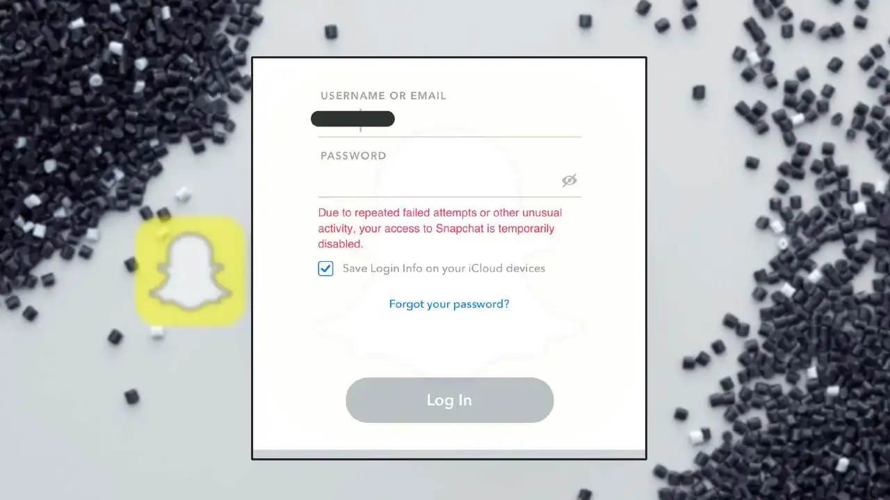 Snapchat Account Temporarily Disabled Due to Repeated Failed Login Problem