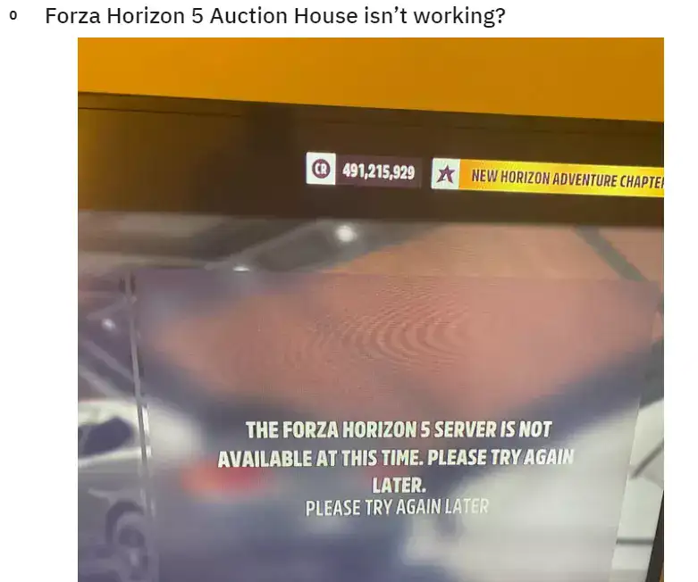 Forza Horizon 5 Auction House isn’t working