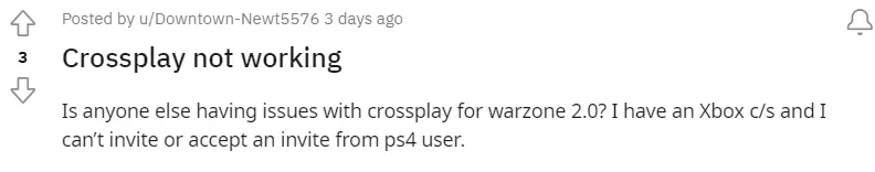 Warzone 2.0 Crossplay not working