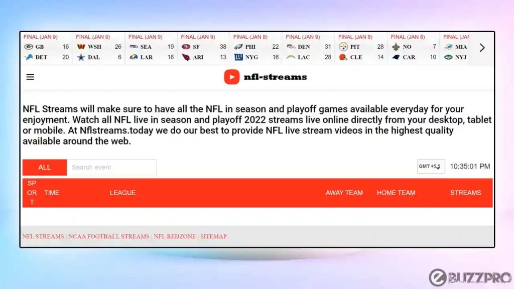 Nfl-streams.tv NFL5 Alternatives