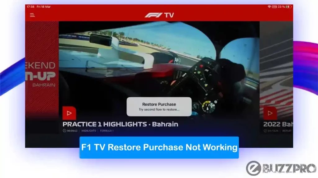 Fix 'F1 TV Restore Purchase Not Working' Problem