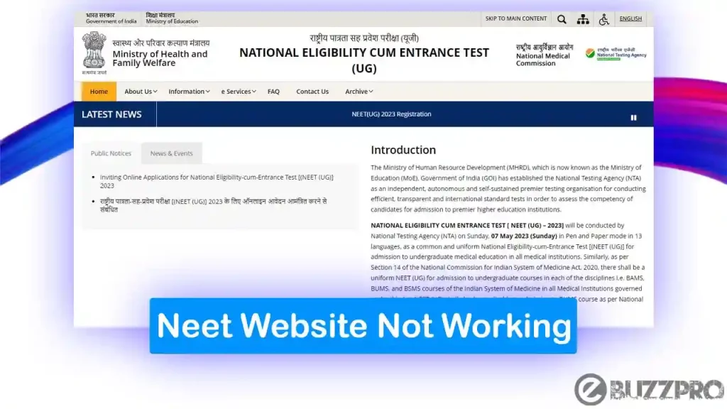 Neet Website Not Working | Reasons & Fixes