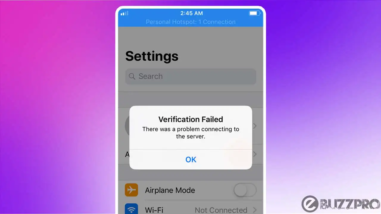 Fix 'Verification Failed There was an Error Connecting to the Apple ID Server' Problem