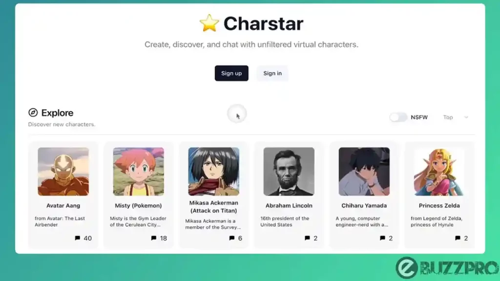 Charstar - Character.AI Alternatives