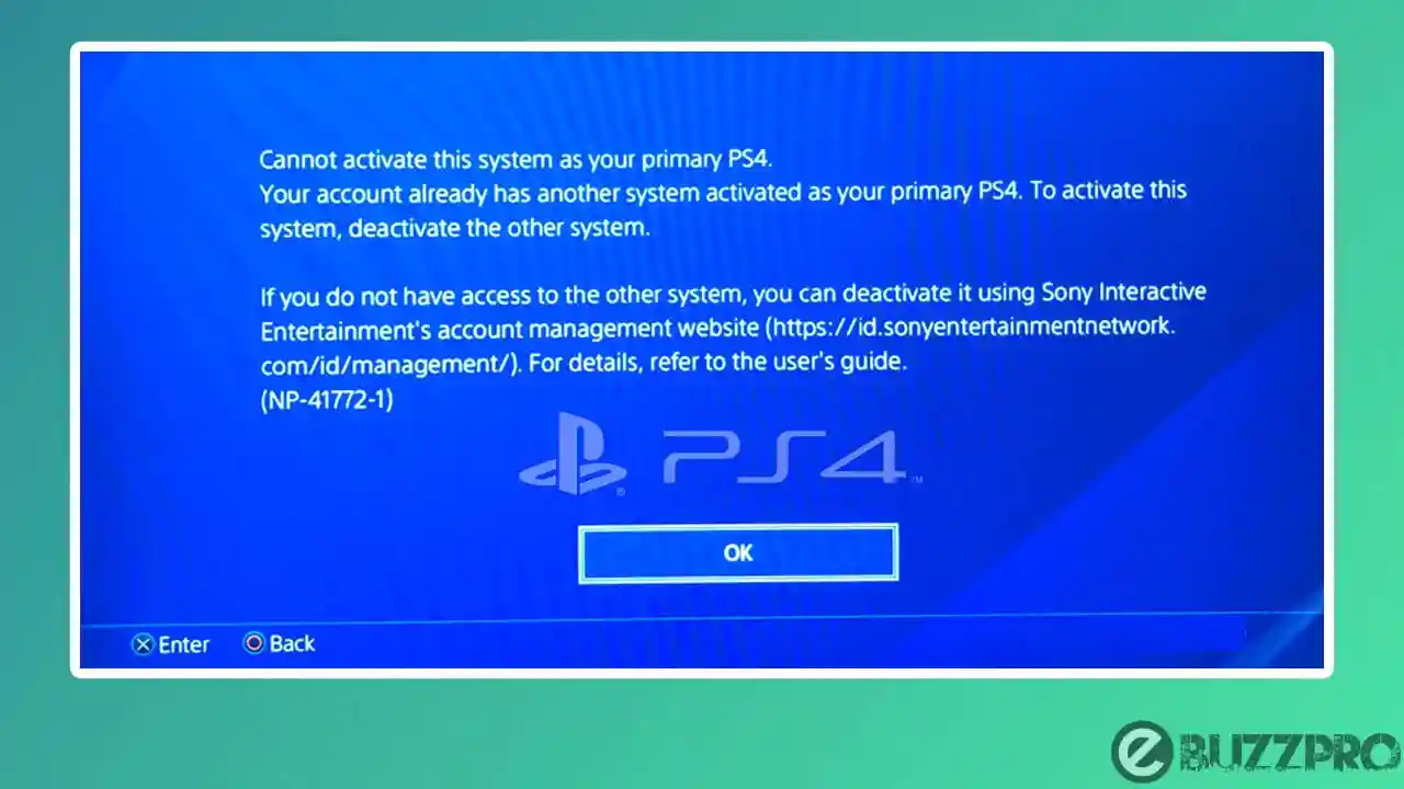 Fix 'PS4 Error Code NP-41772-1' Problem