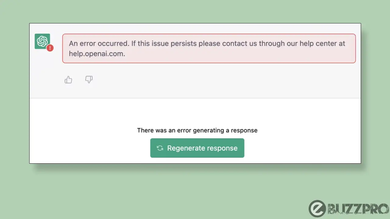 Fix: There was an error generating a response in Chat GPT
