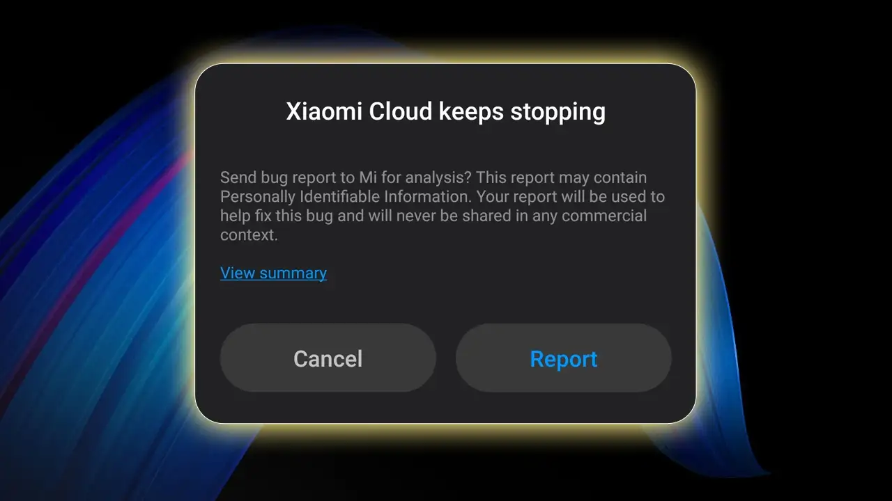 Xiaomi Cloud Keeps Stopping