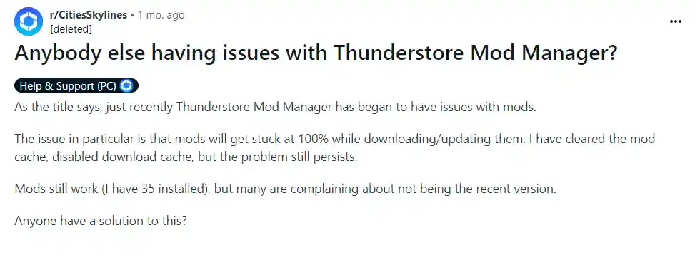 issues with Thunderstore Mod Manager