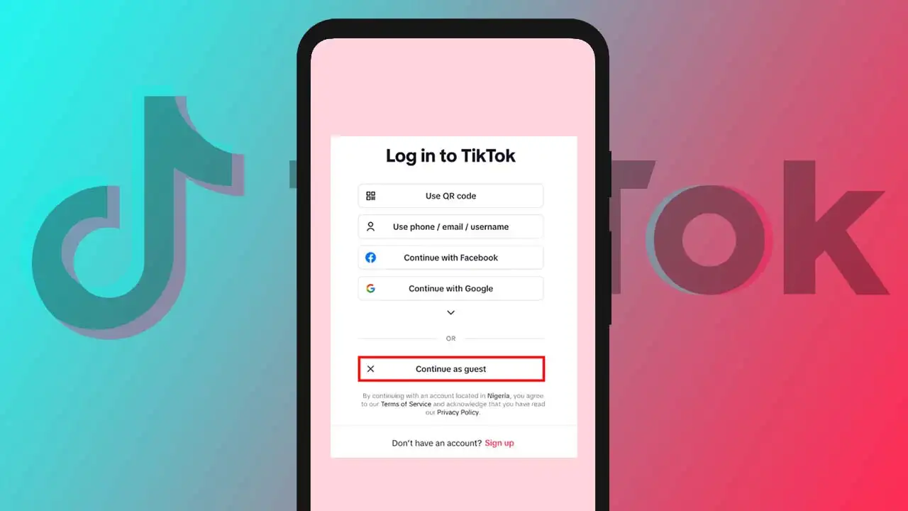 tiktok browse as guest not working